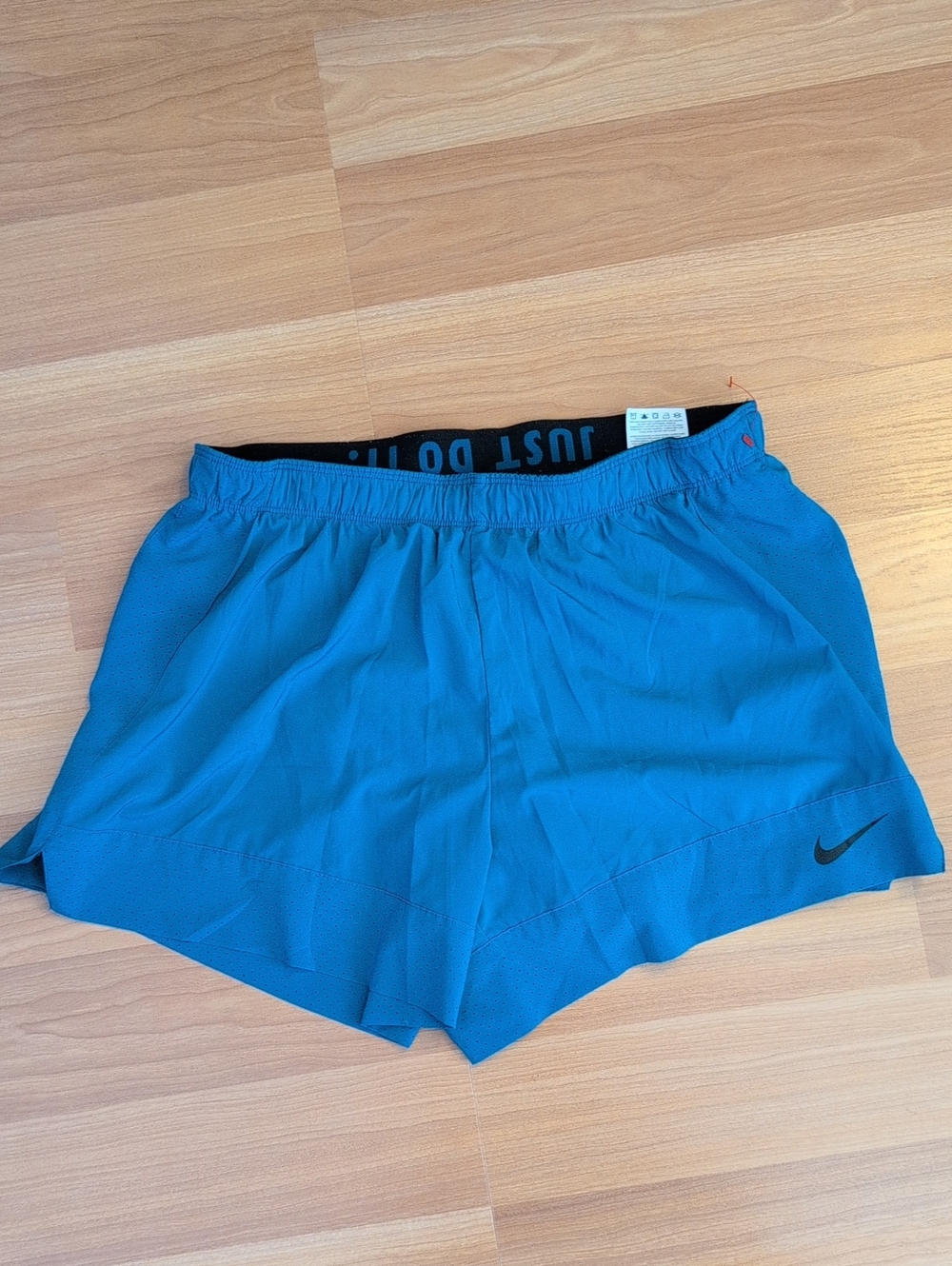 Nike Dri-FIT Women's Teal 2-in-1 Running Shorts Elastic Waist Size L